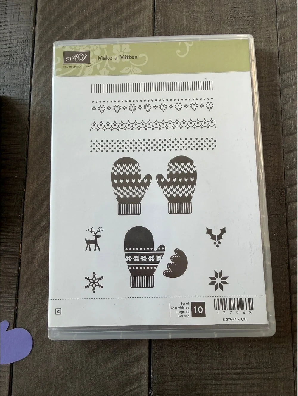 Stampin’ Up Make a Mitten stamp set with matching shape punch